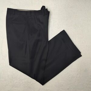 Corbin Dress Pants Mens 34x30 Black Pleated Cuffed Made USA Trousers Formal